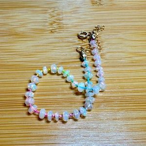 Hand knotted Ethiopian opal bracelet